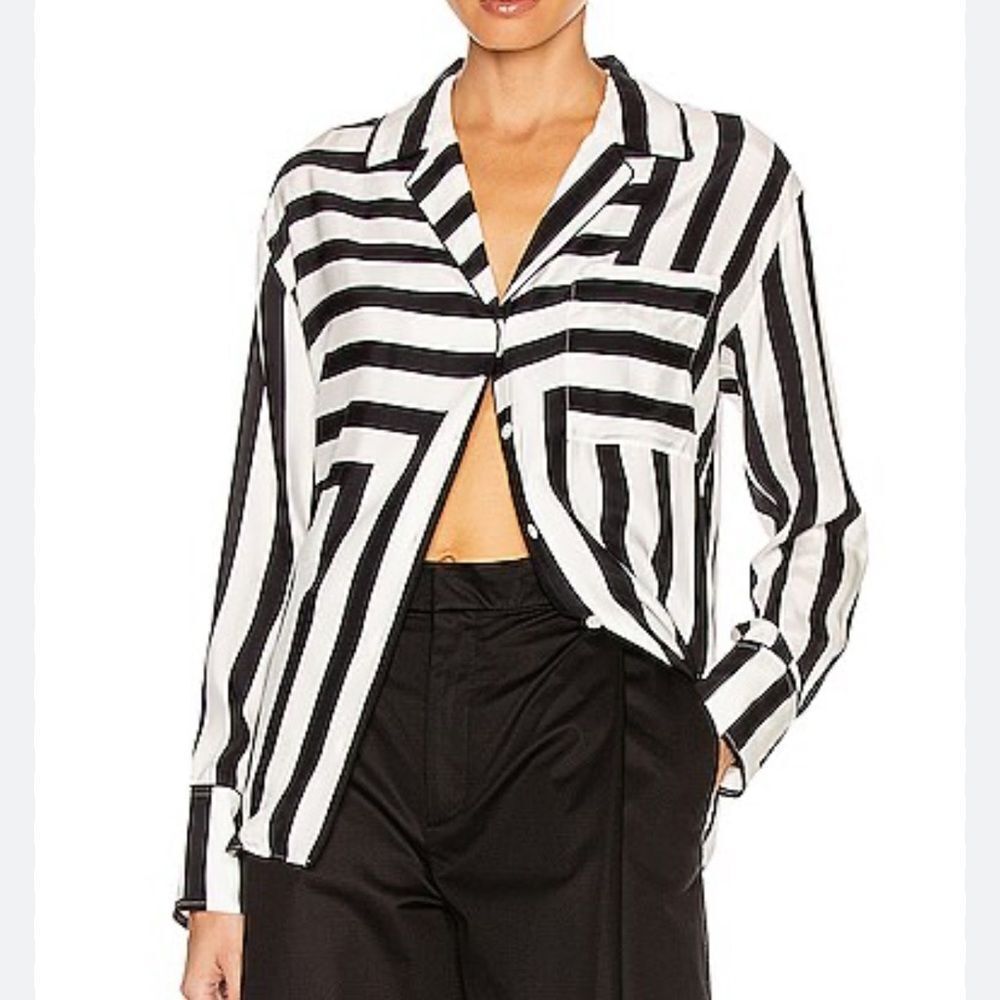 FRAME Mix Stripe PJ Blouse-X14